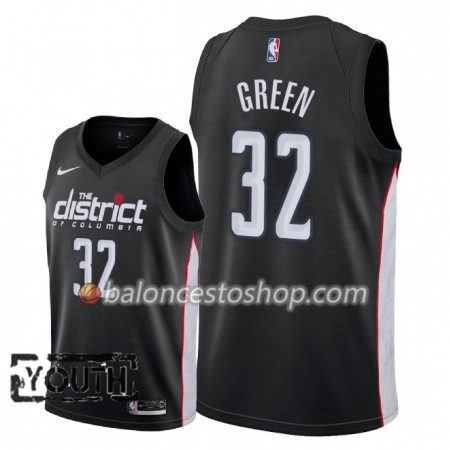 Camiseta Niños NBA Washington Wizards Jeff Green 32 2018-19 Nike City Edition Negro Swingman